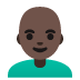 👨🏿‍🦲 man: dark skin tone, bald display on Google